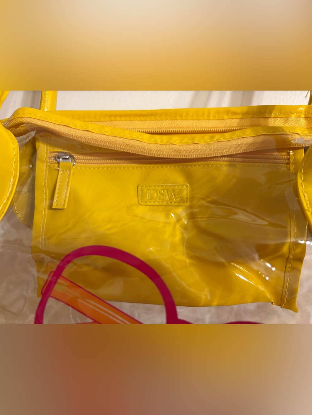 NWT DSW Clear Yellow Tote Bag with Graphic Print - Picture 4 of 4